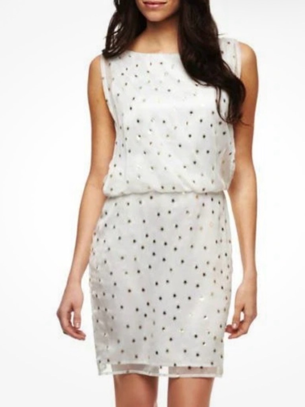 Bisou Bisou Sleeveless Star-Embellished Chiffon Blouson Dress, Size 16, NWOT